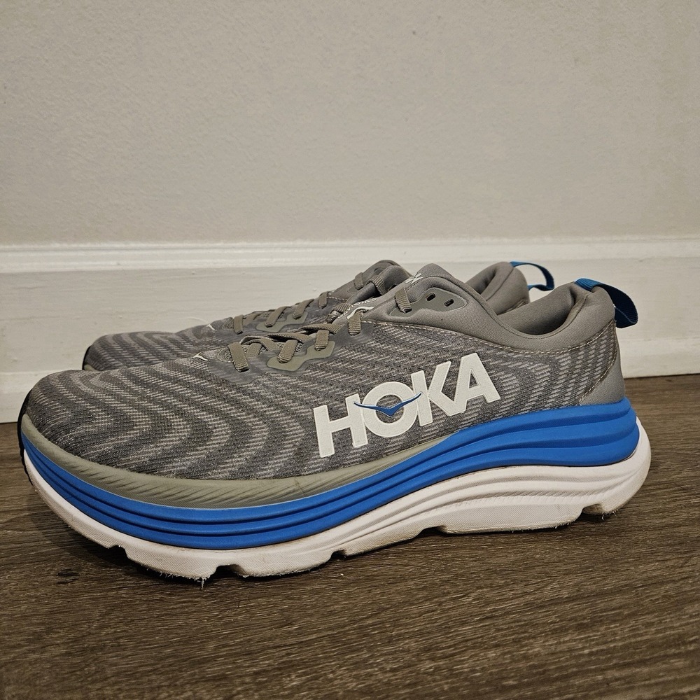 Hoka Gaviota 5 Men's Size 12.5D Gray Blue Stability Running Shoes